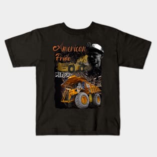 American Pride Miner Trucker Kids T-Shirt